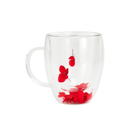 Set 4 Cani Cafea Sticla Perete Dublu Flori Uscate 250 ML [1]