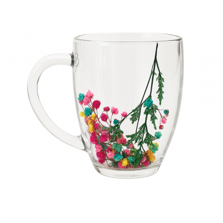 Set 4 Cani Cafea Sticla Perete Dublu Flori Uscate 250 ML [5]