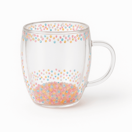 Set 4 Căni Cafea cu Perete Dublu și Bilute Colorate 350 ml [1]