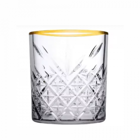 Set Cesti & Pahare - Set 4 Pahare Whisky Pasabahce Timeless Golden Touch 345 ml  Eleganță și Stil pentru Momente Rafinate