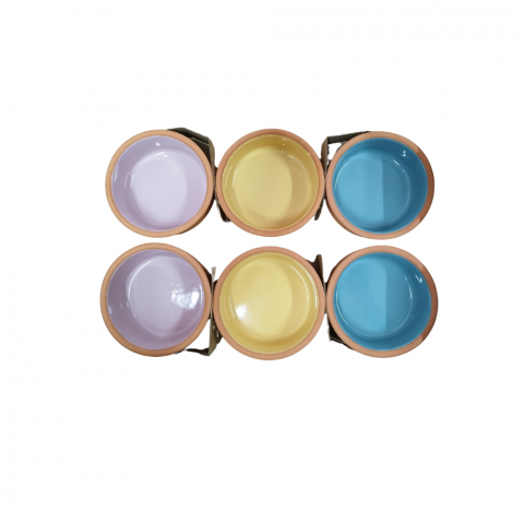 Vase & Tavi - Set 6 boluri din lut colorate termorezistente 12 cm