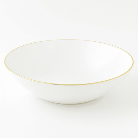 Set 6 Farfurii Adânci Opal Alb Rotunde 20 cm cu Margini Aurii  Eleganță Premium [1]