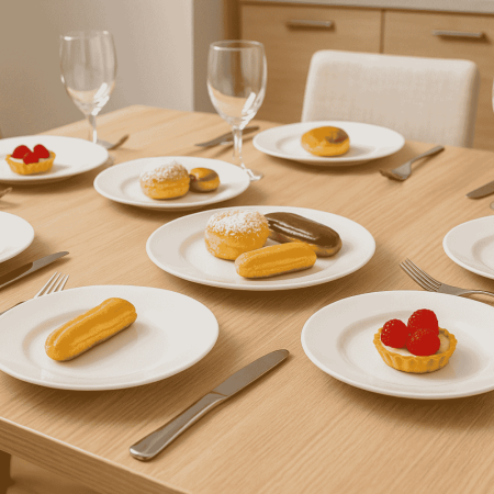 Set 6 Farfurii Desert din Opal Alb 20 cm  Elegante și Versatile [1]