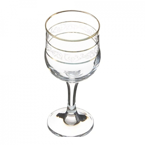 Set Cesti & Pahare - Set 6 pahare Lav Adora Gold cu picior aurii 300 ml