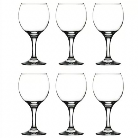 Set Cesti & Pahare - Set 6 Pahare de Vin Bistro 250 ml  Eleganță Simplă pentru Servirea Vinului