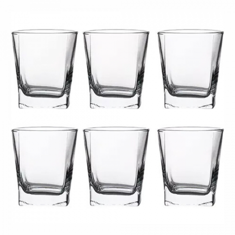 Set Cesti & Pahare - Set 6 Pahare Whisky Pasabahce Carre 205 ml  Eleganță Modernă pentru Momente de Rafinament