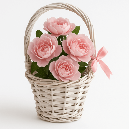 Set Cadou Aurora Peony Cherry Amber Gel de Duș Loțiune de Corp și Săpun în Coș Alb Elegant [2]