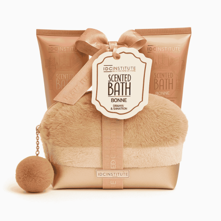 Ingrijire personala & Cosmetice - Set Cadou Baie IDC Institute Orange & Cinnamon – Gel Duș 100 ml, Șampon 80 ml, Loțiune Corp 80 ml + Gentuță Pufoasă