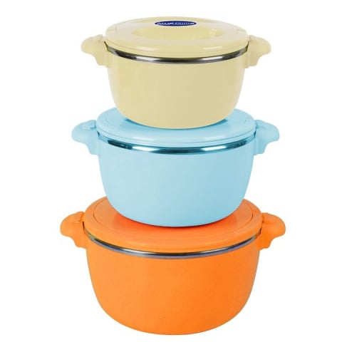 Caserole Termice - Set Caserole Termice Belly cu Capac – Capacități 2L, 4L și 6L în Culori Variate