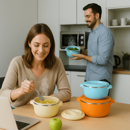 Set Caserole Termice Belly cu Capac – Capacități 2L, 4L și 6L în Culori Variate [6]