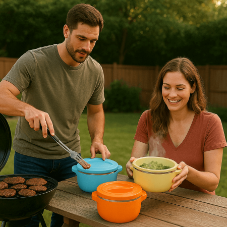 Set Caserole Termice Belly cu Capac – Capacități 2L, 4L și 6L în Culori Variate [3]