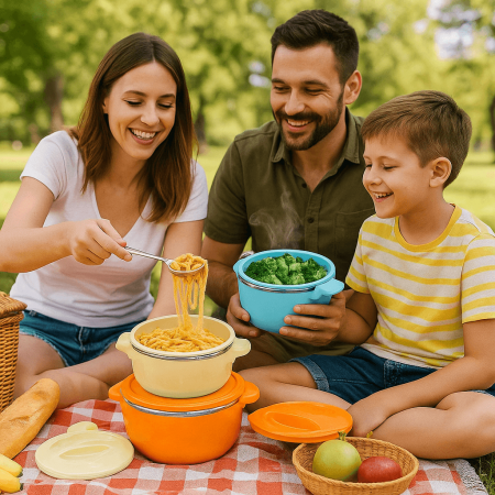 Set Caserole Termice Belly cu Capac – Capacități 2L, 4L și 6L în Culori Variate [1]