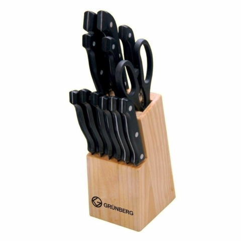 Cutite & Seturi - Set cutite 15 piese Grunberg Cu Suport Din Lemn