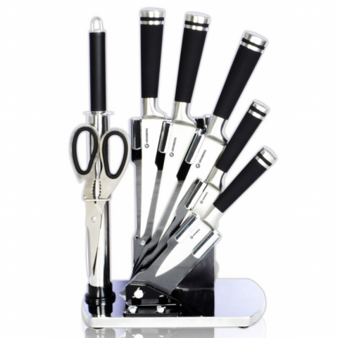 Cutite & Seturi - Set cutite 8 piese cu suport Grunberg Otel Inoxidabil Max Pro