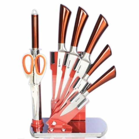 Cutite & Seturi - Set cutite 8 piese cu suport Grunberg Otel Inoxidabil Premium