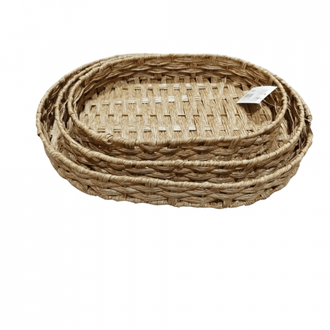 Set de 3 Coșuri Împletite Ovale – Stil Natural și Funcționalitate [1]