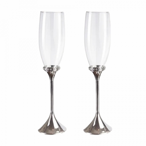 Set Cesti & Pahare - Set Pahare Elegante pentru Miri cu Pietricele  Un Detaliu Rafinat pentru Ziua Ta Specială