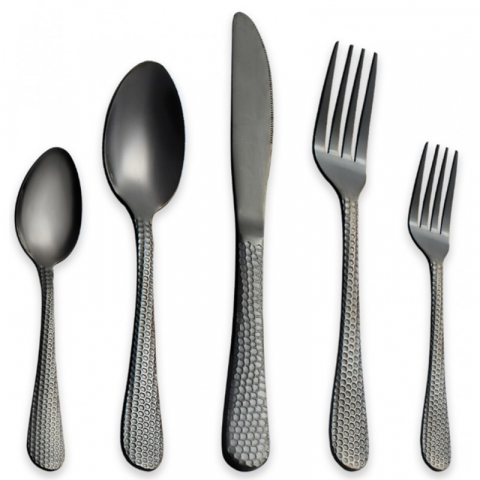 Cutite & Seturi - Set Tacâmuri din Inox 30 Piese Grunberg Negru