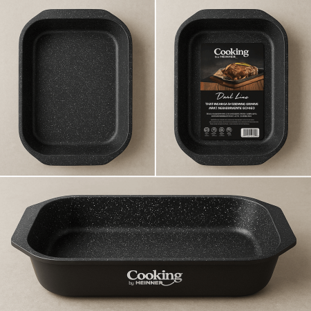 Tava Ceramica 39.5x26 cm Cooking by Heinner Aluminiu Turnat Interior Marmorat [2]