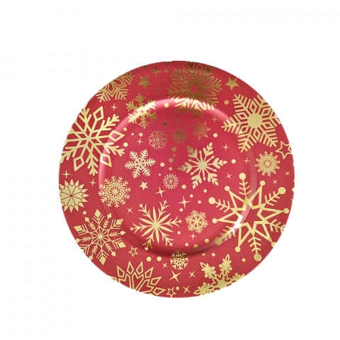 Vase & Tavi - Tavă de Servire cu Ornamente de Crăciun  Diametru 33 cm