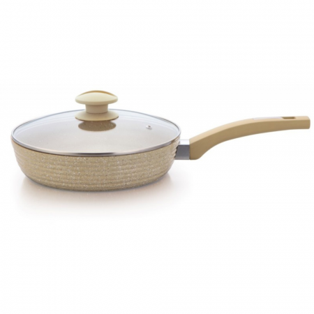 Tigai - Tigaie din aluminiu, 24 cm, interior ceramica marmorata, Grunberg