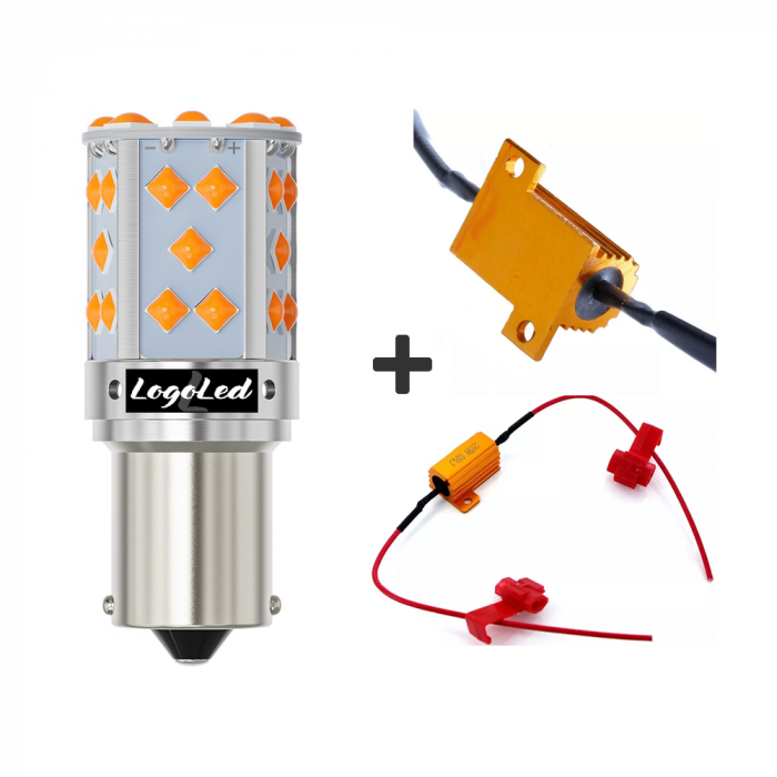 SET 2 Buc Bec Led P21W Galben [2]