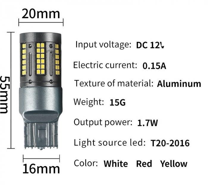 Bec led W21/5W Alb 84 SMD [2]