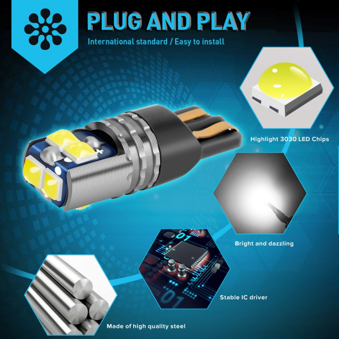 Bec led W5W Alb [5]