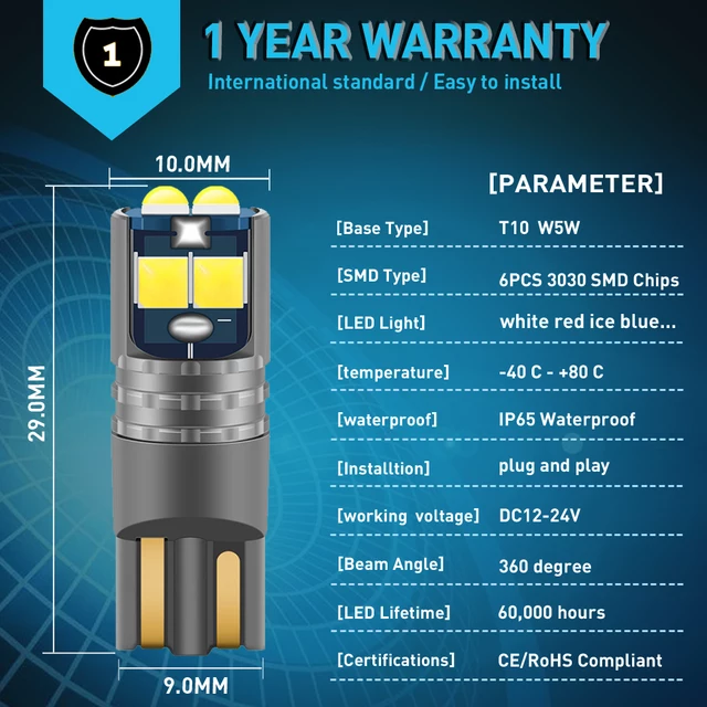Bec led W5W Alb [2]