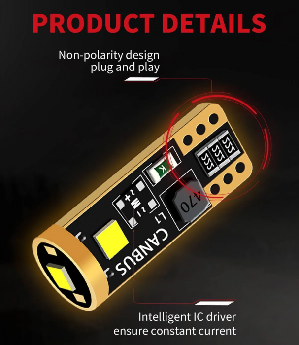 Bec led W5W Alb [7]