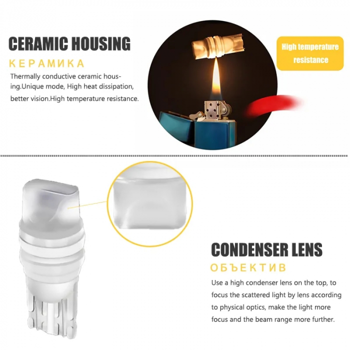 Bec led W5W Alb [4]
