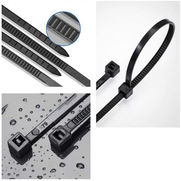Coliere rapide Negre din plastic 5X250mm [4]
