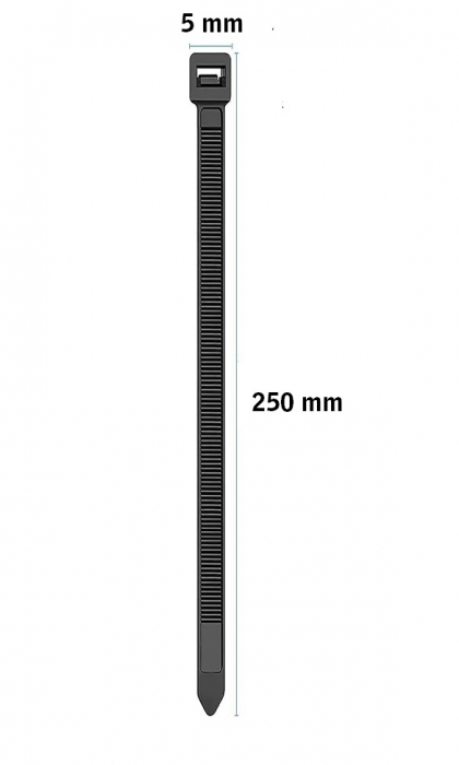 Coliere rapide Negre din plastic 5X250mm [6]