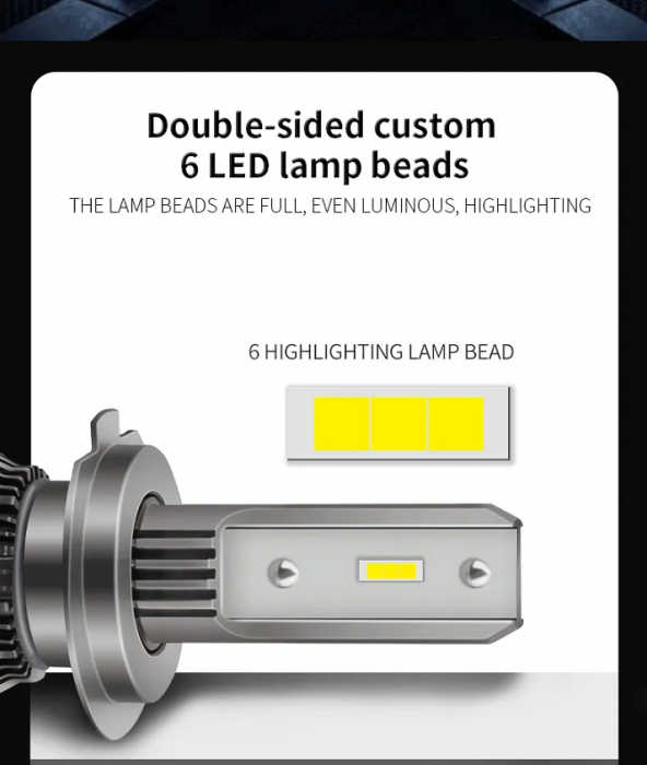 H7 Set becuri led faruri  6000k [6]