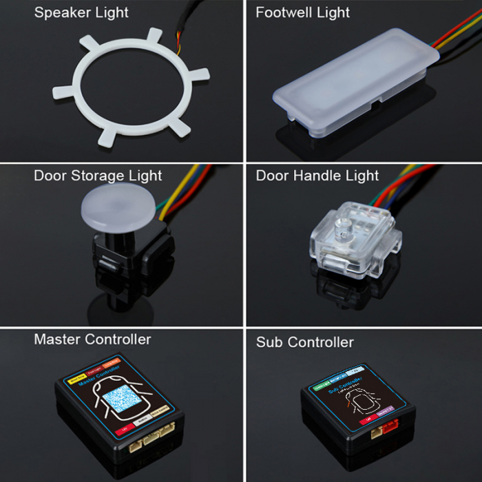 Kit retrofit lumini ambientale led RGB 64 culori pe suport acrilic cu conexiune wireless [2]