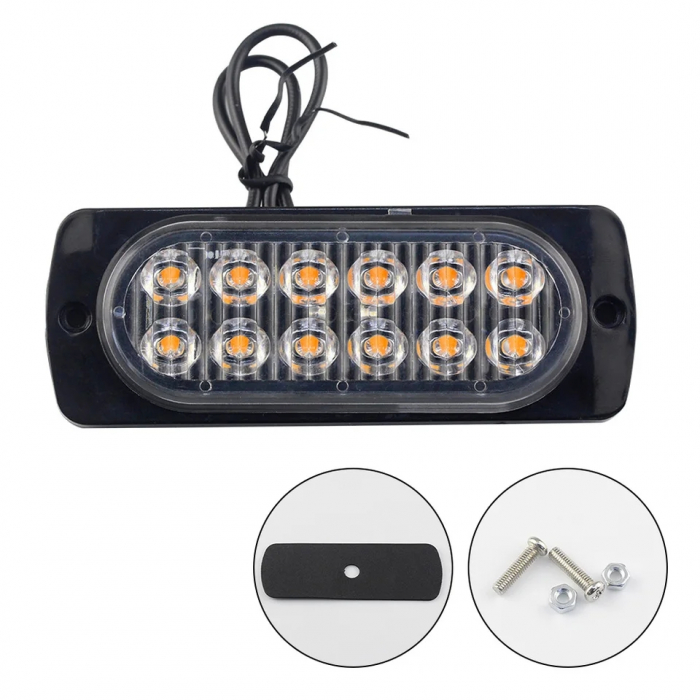 Lampa LED de avertizare galbene ,pentru platforma, ATV, Tractor, Jeep, Off Road,Camion [12]