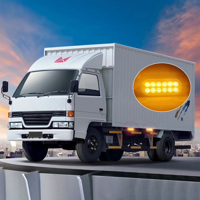 Lampa LED de avertizare galbene ,pentru platforma, ATV, Tractor, Jeep, Off Road,Camion [16]