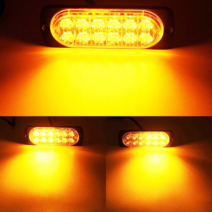 Lampa LED de avertizare galbene ,pentru platforma, ATV, Tractor, Jeep, Off Road,Camion [17]