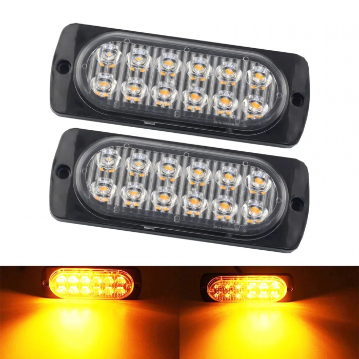 Lampa LED de avertizare galbene ,pentru platforma, ATV, Tractor, Jeep, Off Road,Camion [18]