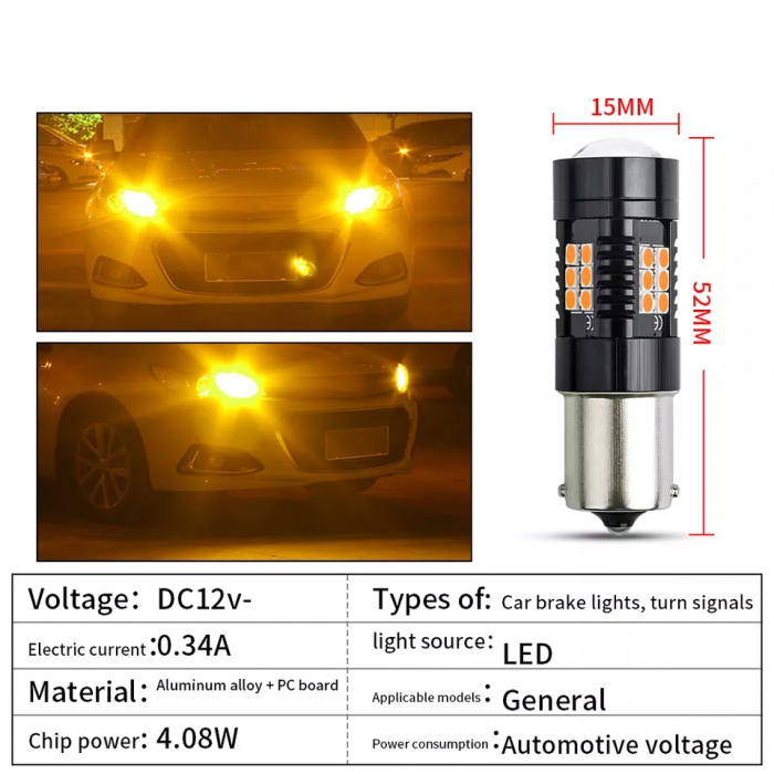 SET 2 Buc Bec Led P21W LUPA Semnalizare [3]