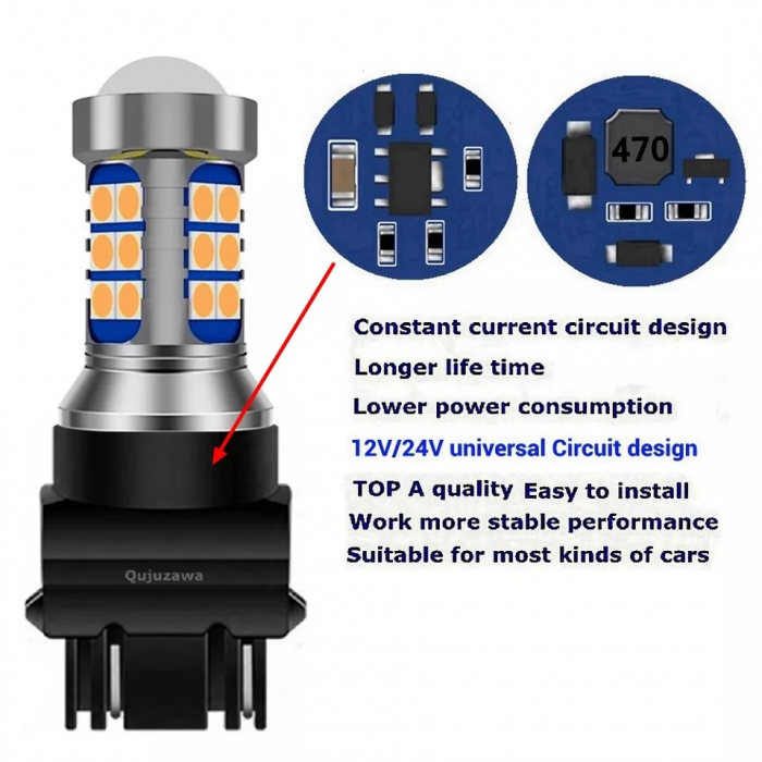 SET 2 Buc Bec Led P27 7W LUPA Semnalizare [2]