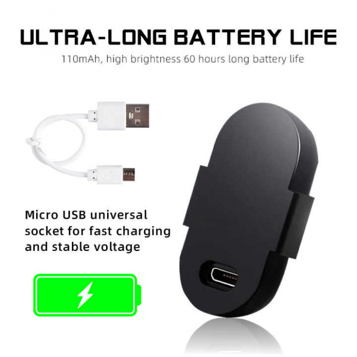 Set 4 lampi LED RGB stroboscopice cu telecomanda, 10 moduri, 8 culori, baterie litiu 110mAh reincarcabila USB-C IP65 - Copie [7]