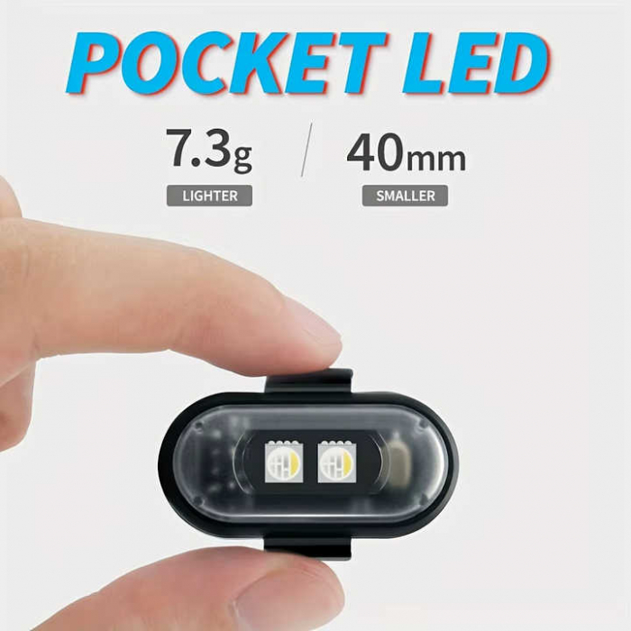 Set 6 lampi LED RGB stroboscopice cu telecomanda, 10 moduri, 8 culori, baterie litiu 110mAh reincarcabila USB-C IP65 [6]