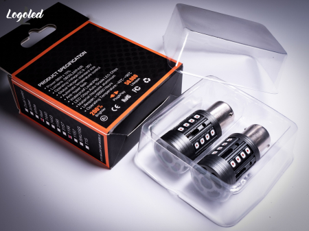 2 Becuri Led P21W Rosu PREMIUM [1]