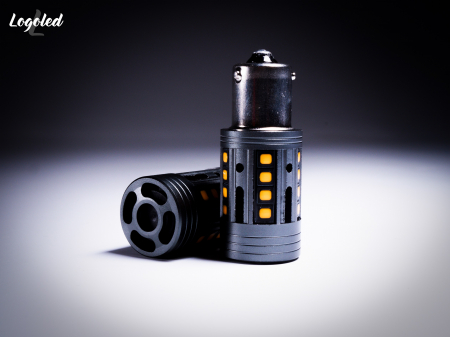 PREMIUM LED - 2 Becuri Led P21W  Portocaliu PREMIUM