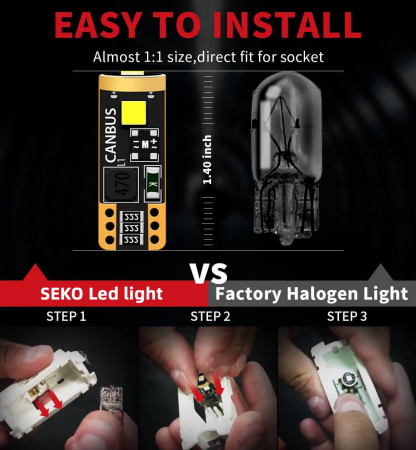 Bec led W5W Alb [5]