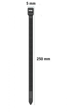Coliere rapide Negre din plastic 5X250mm [5]