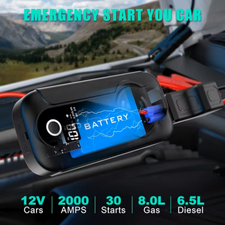 Jump starter portabil multifunctional pentru pornirea bateriei auto 24000mAh, 4000A [6]