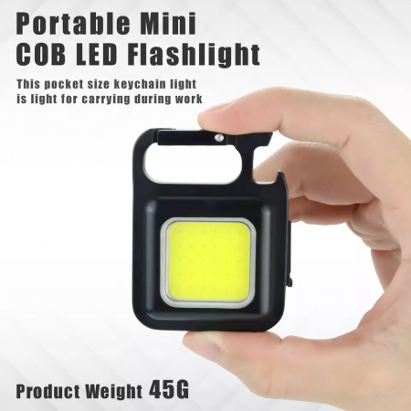 Lanterna tip breloc cu LED 500lm si 4 moduri iluminare, incarcare USB-C, IP44, multifunctionala pentru camping, ciclism, drumetii, pescuit, alpinism [4]