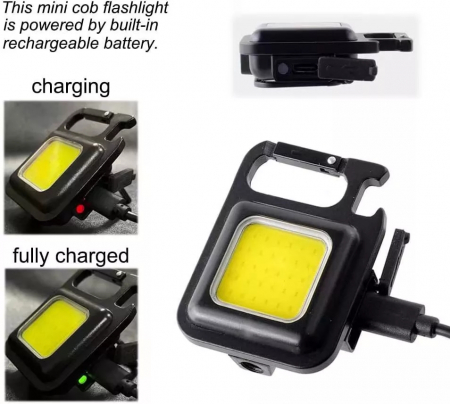 Lanterna tip breloc cu LED 500lm si 4 moduri iluminare, incarcare USB-C, IP44, multifunctionala pentru camping, ciclism, drumetii, pescuit, alpinism [5]